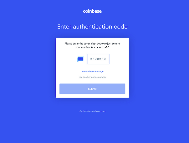 Enter authentication code